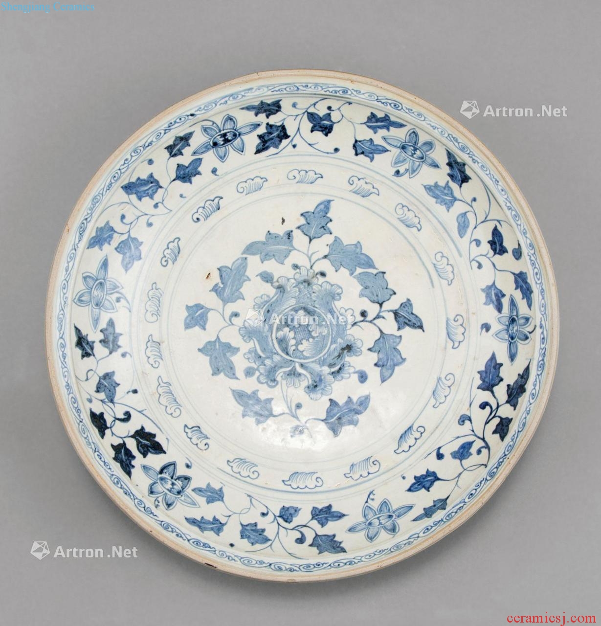 The yuan dynasty Blue and white flower grain market