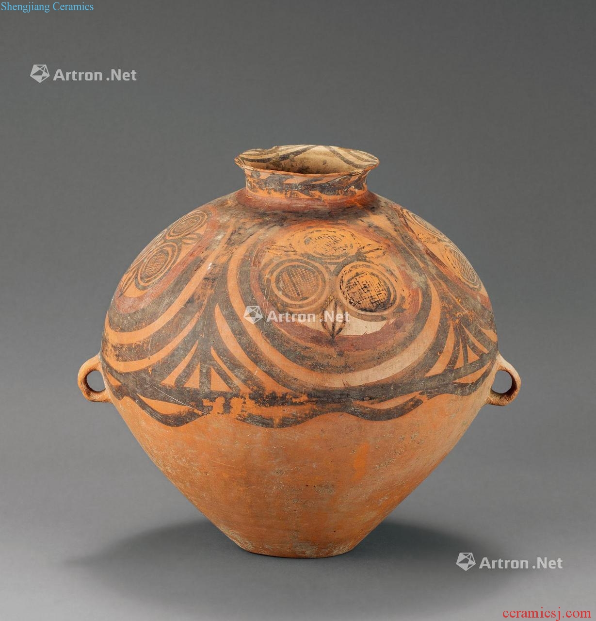 neolithic Painted pottery binaural pot
