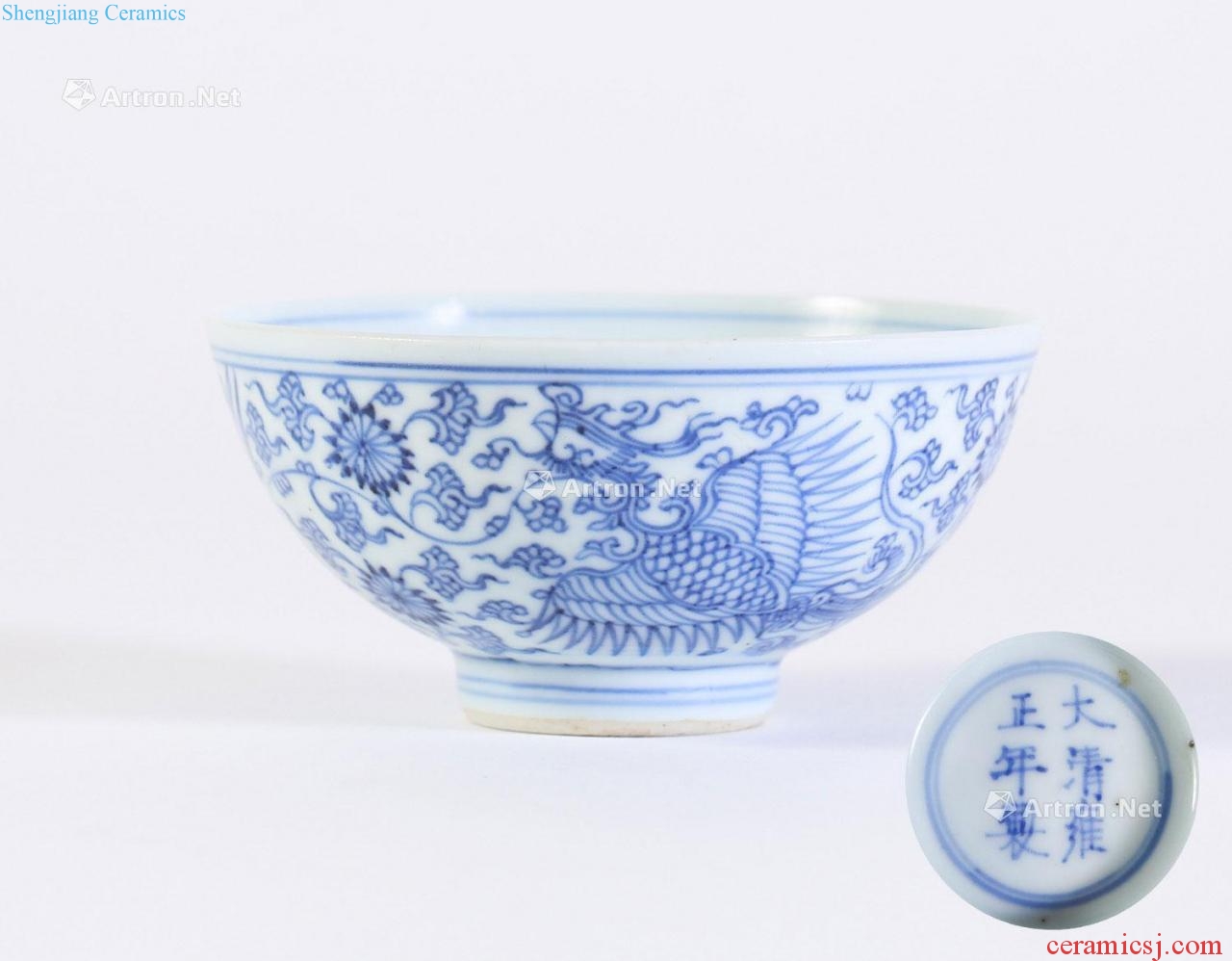 Qing yongzheng Blue and white grain small bowl