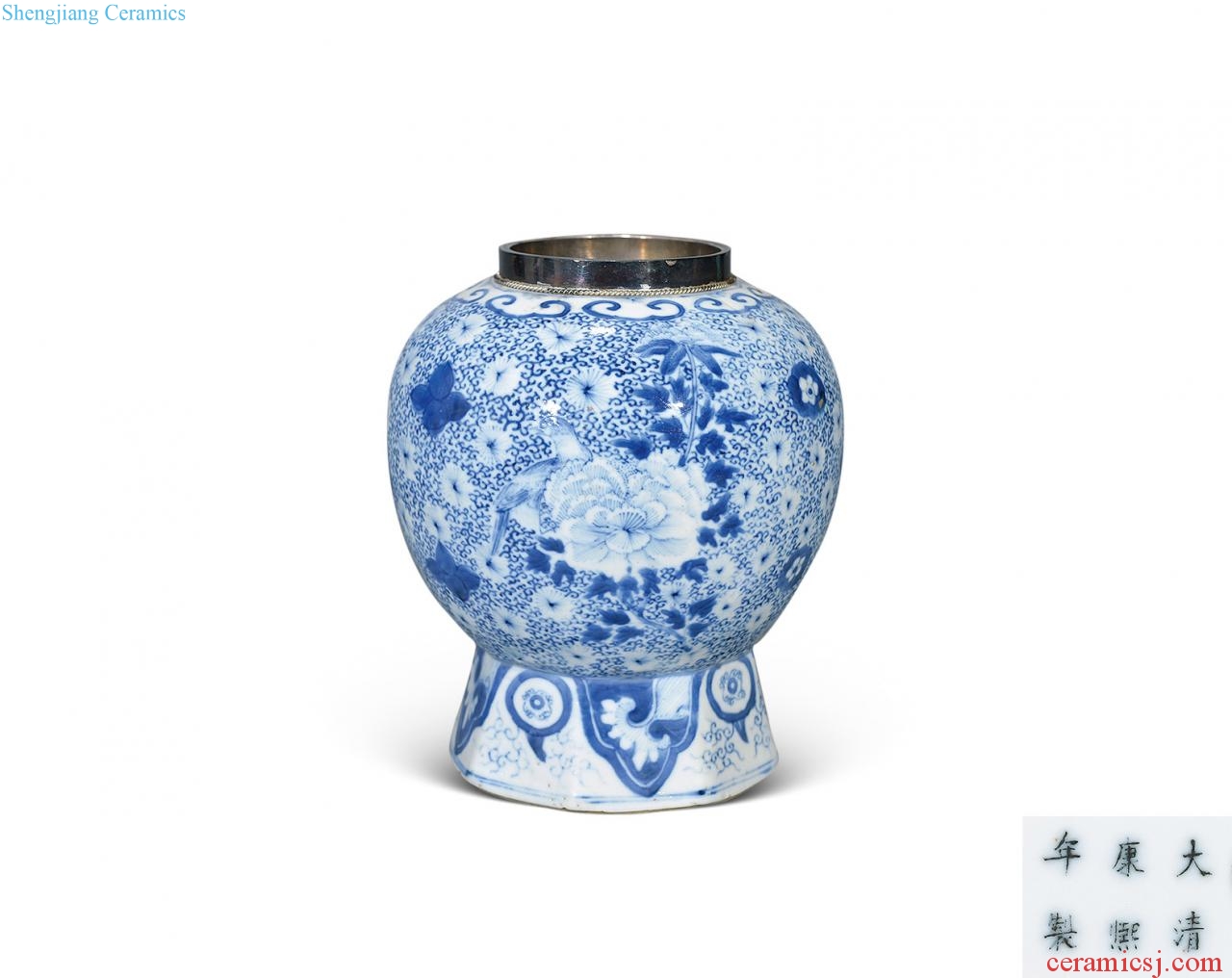 Qing dynasty blue and white flower pot