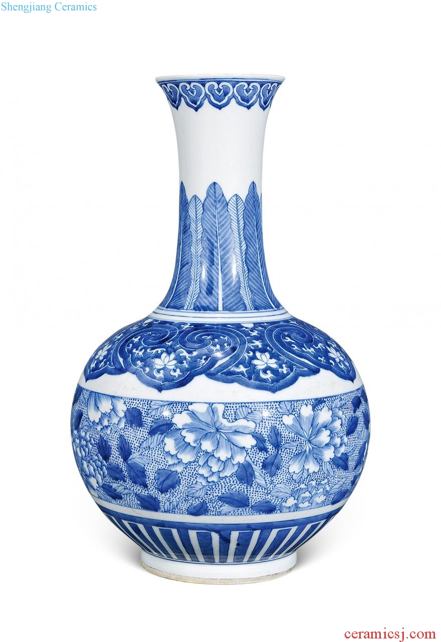Qing guangxu Blue and white flower design