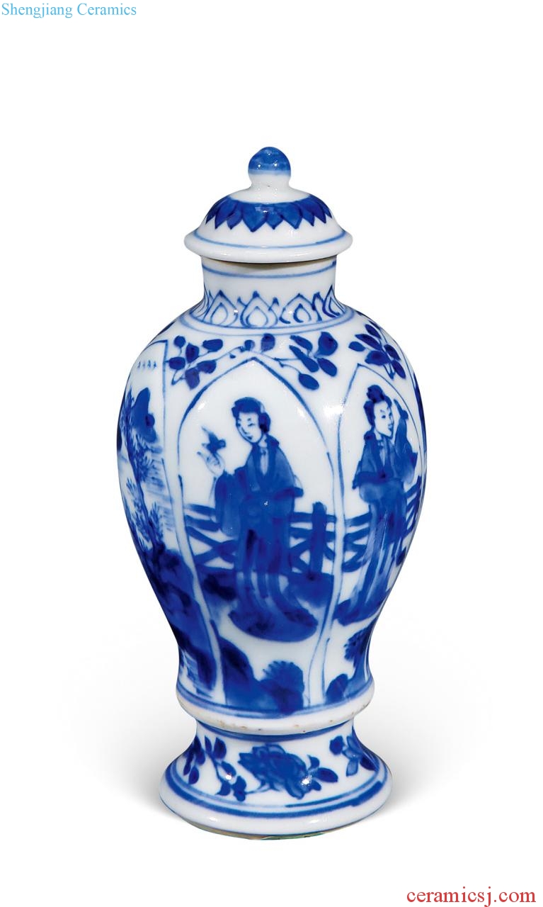 The qing emperor kangxi Blue and white won't cover four bottles