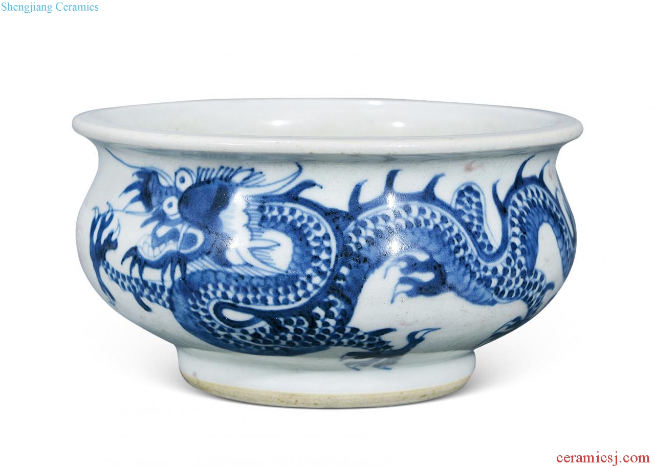 Qing yongzheng Blue and white dragon furnace