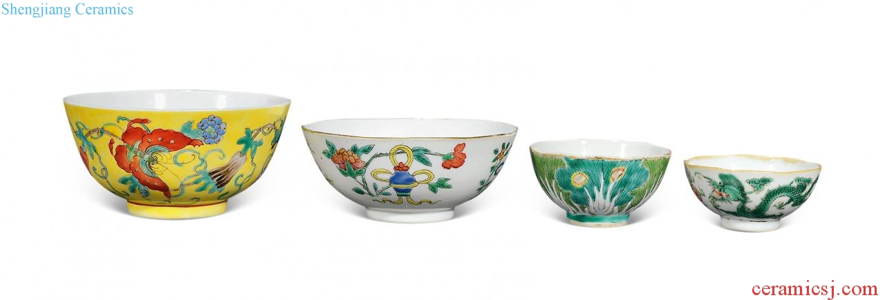 The famille rose bowl reign of qing emperor guangxu (four pieces)