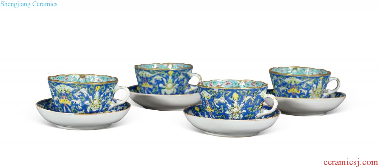 Dajing pastel flowers cup, Joe (a group of four sets of)
