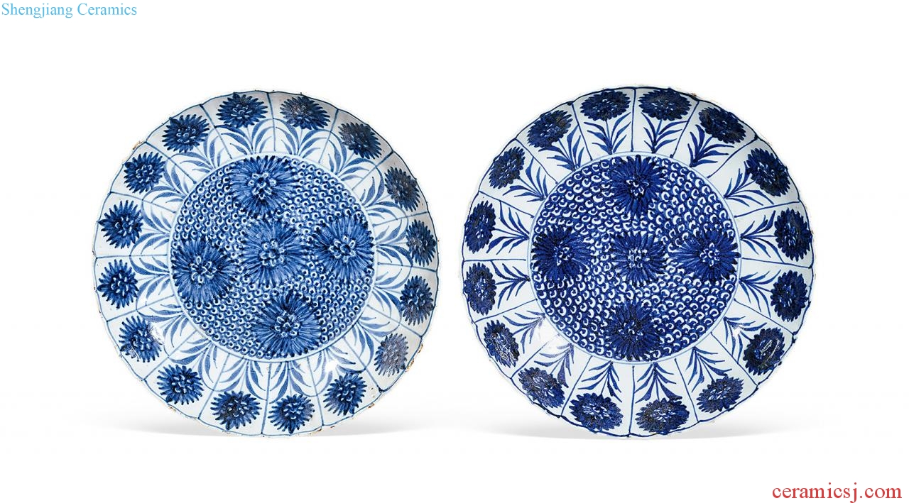 qing Blue and white flower plate (a)