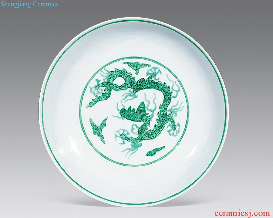 MingZhengDe green dragon tray