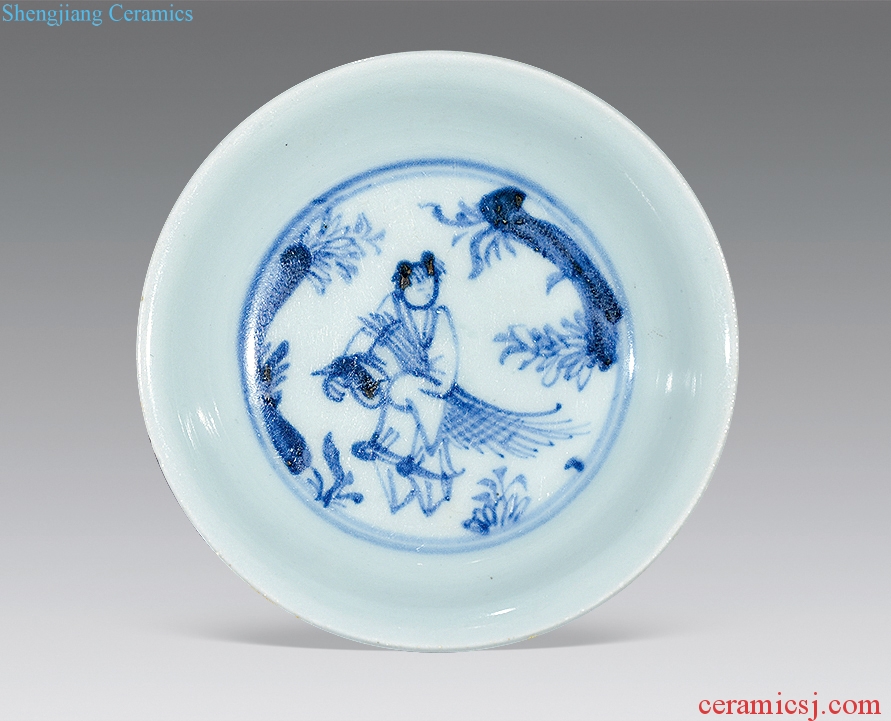 Ming Blue and white characters plate