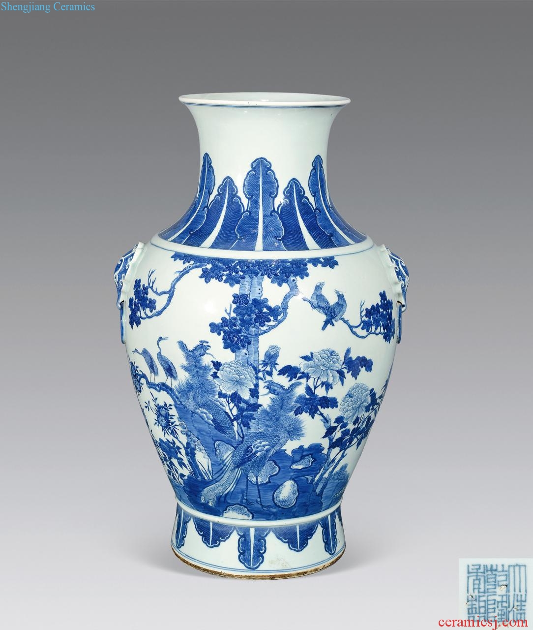 Mid qing Blue and white acquisition of spread first to any figure