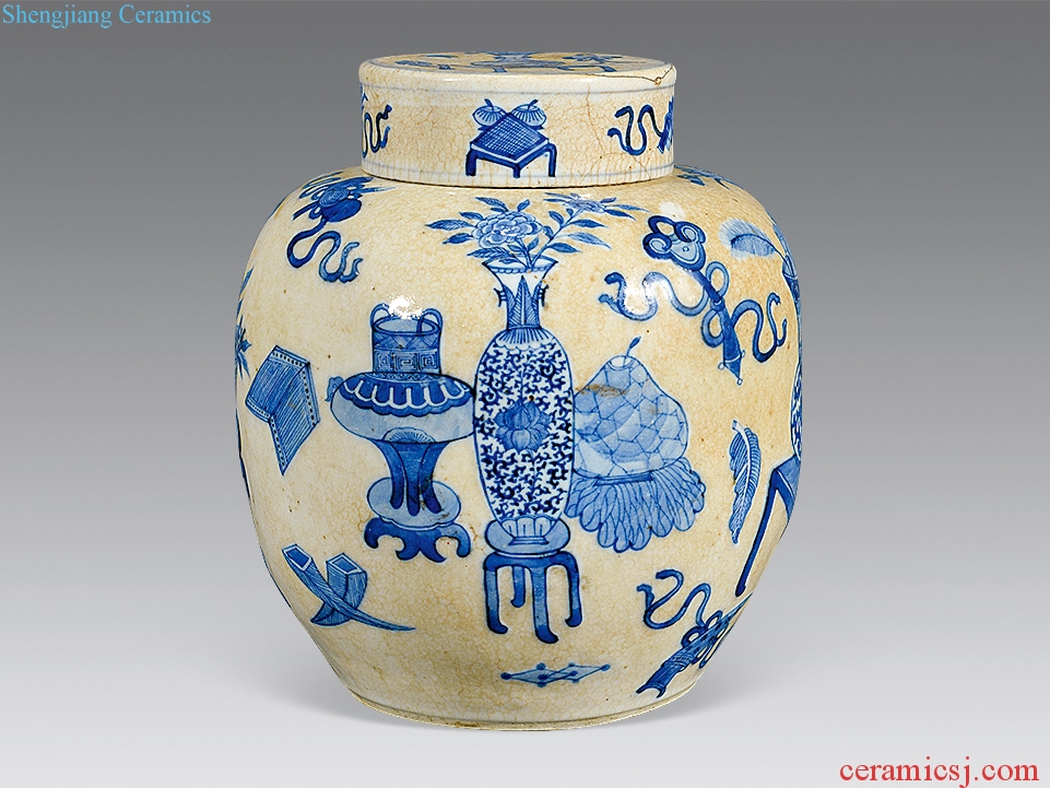 Qing guangxu The elder brother of the glaze porcelain antique figure cans