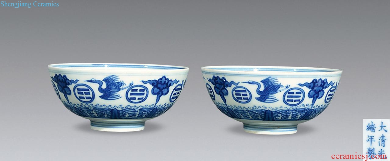 Qing guangxu Blue and white James t. c. na was published green-splashed bowls (a)
