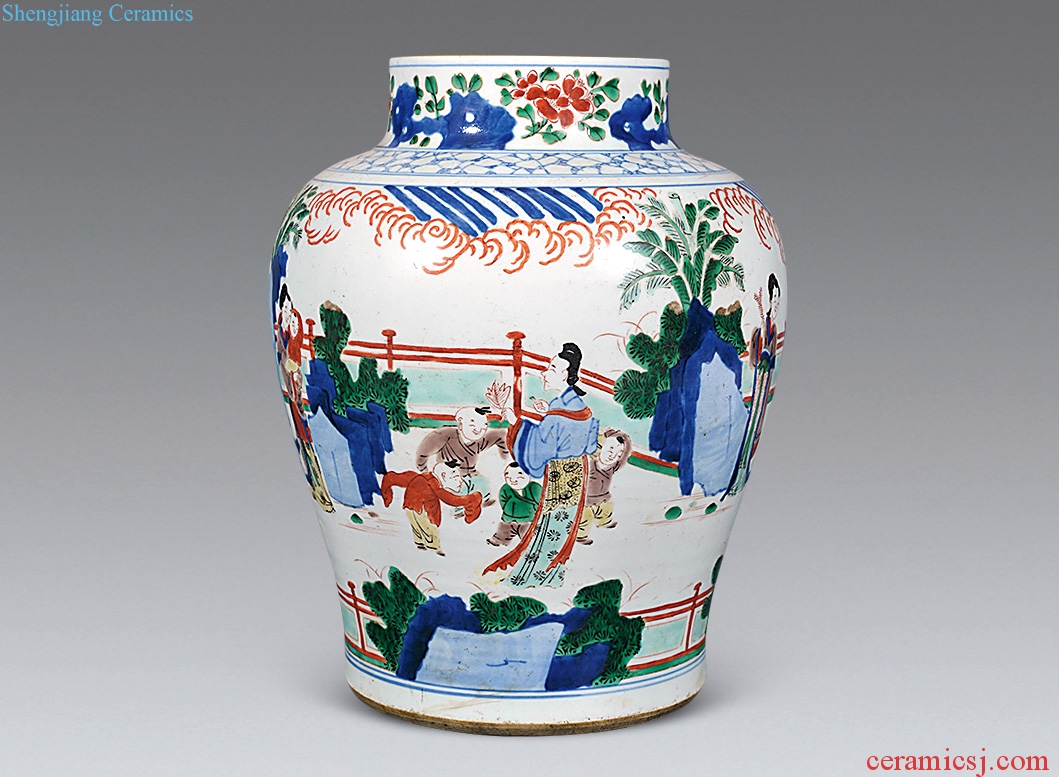 qing Blue and white lines, general tank colorful characters