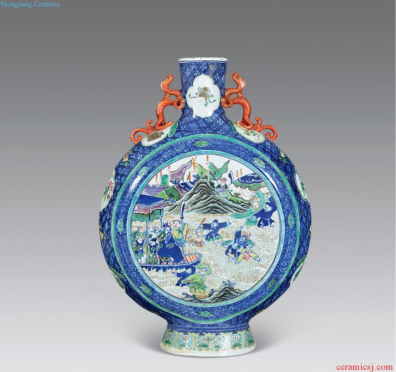 In late qing dynasty Blue and white enamel characters tattooed on bottles