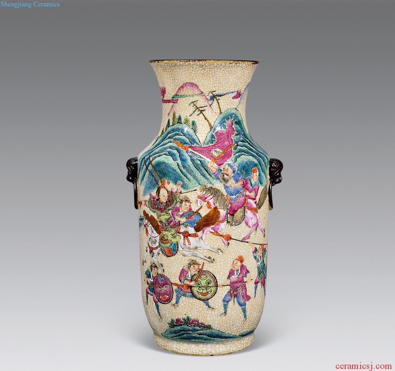 The elder brother of the qing glaze enamel double ears