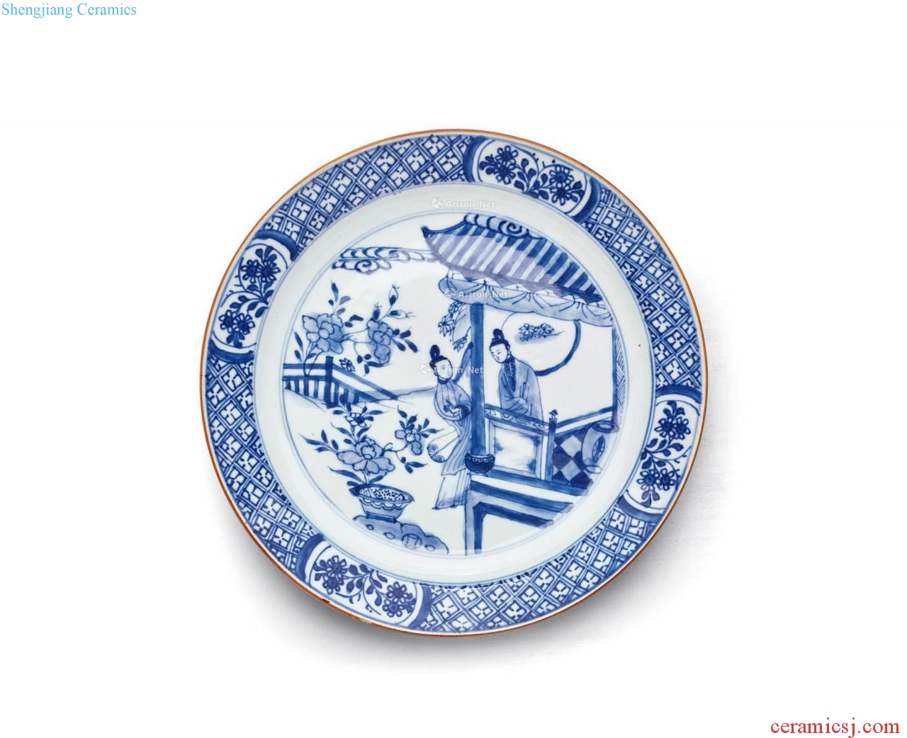 The qing emperor kangxi Blue and white characters plate