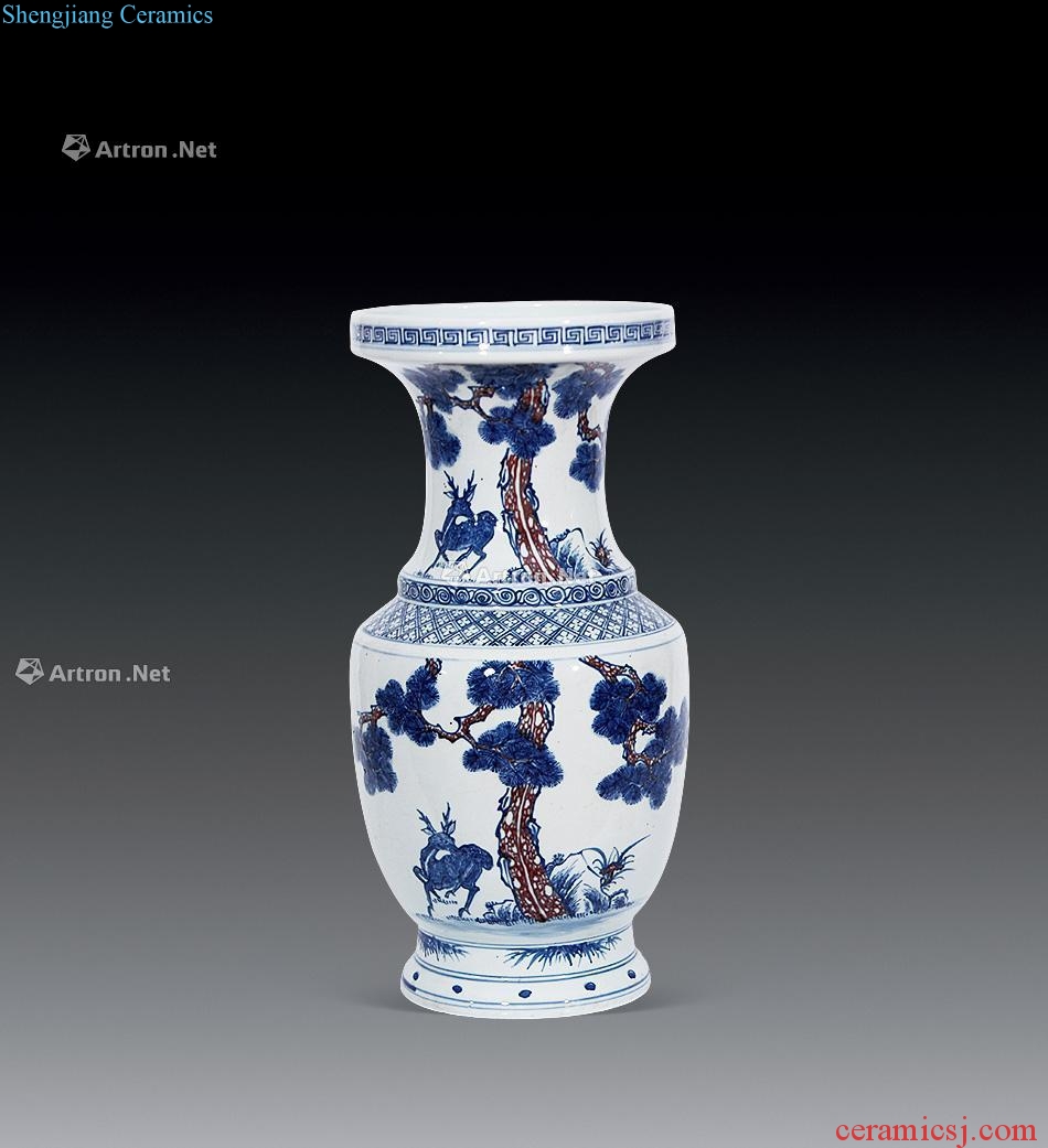 Qing dynasty blue-and-white youligong dish buccal bottle