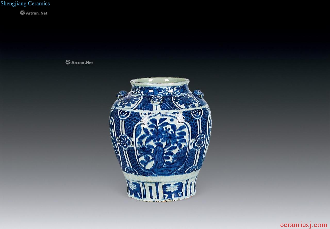 Qing porcelain medallion and grain tank