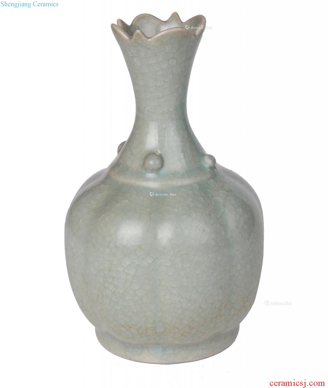 Northern song dynasty Your kiln melon leng flower bottle mouth (a)