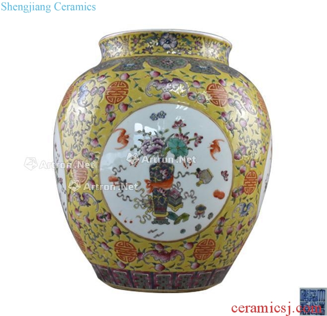 Qing guangxu famille rose flower pot (two/group)