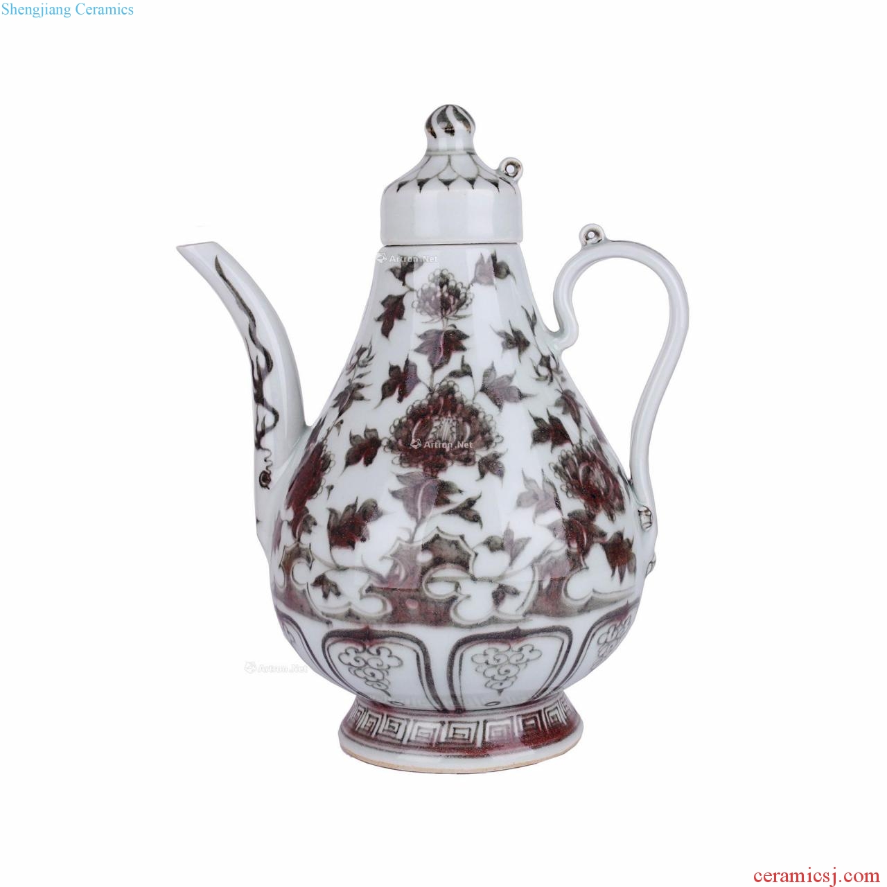 Youligong tangled branches in early Ming dynasty peony grains ewer (a)