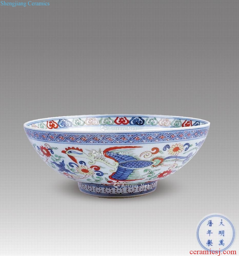 Phoenix bird patterns colorful bowl