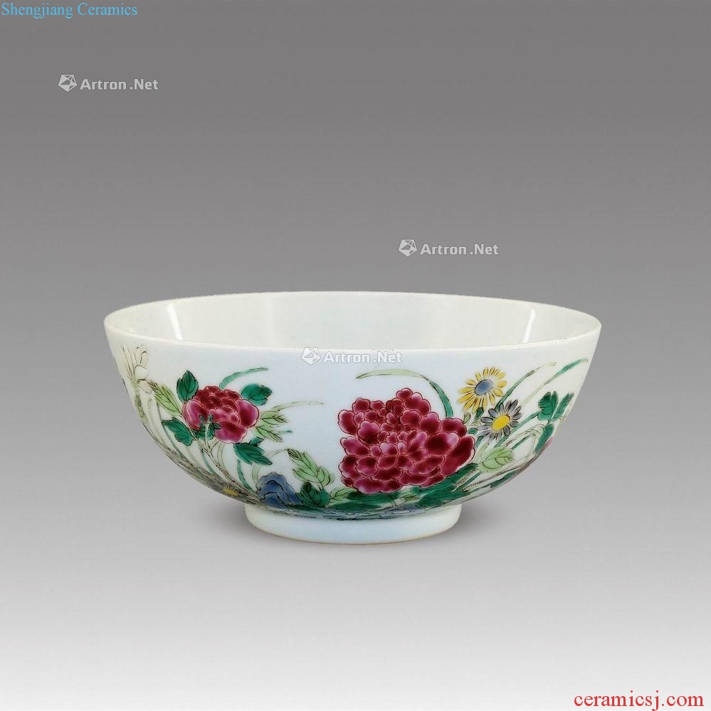 Clear pastel peony flower grain big bowl