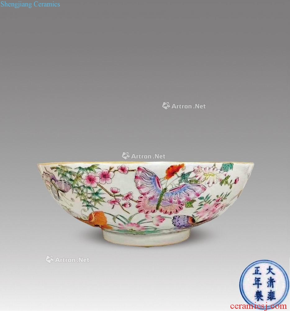Qing yongzheng pastel recent green-splashed bowls