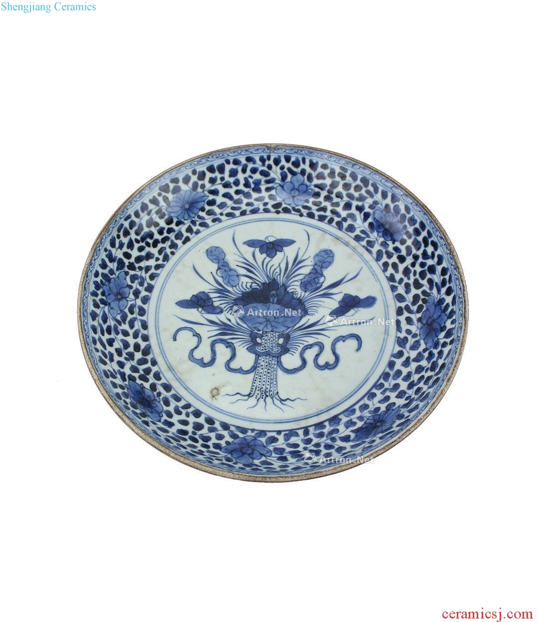 kangxi Blue and white lotus grain market