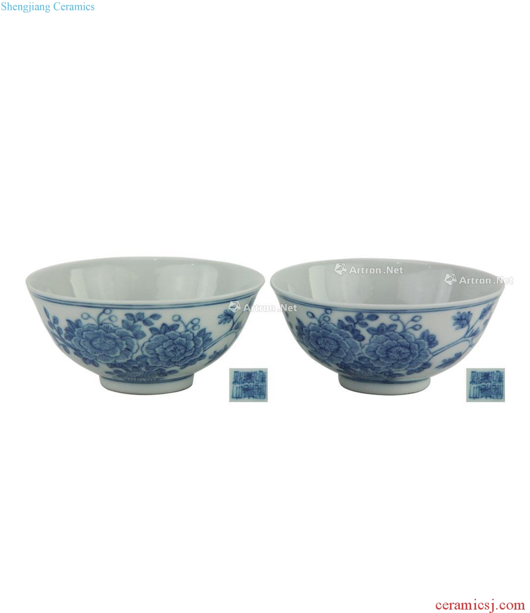jiaqing Blue and white flowers green-splashed bowls (a)