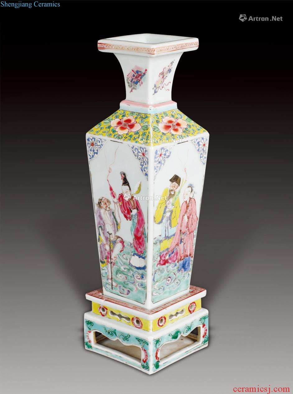 Yong zheng famille rose character the eight immortals even party porcelain bottle