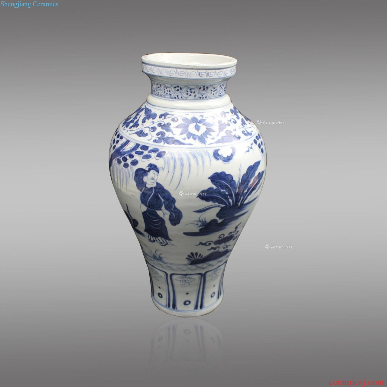 The yuan dynasty blue-and-white dish buccal bottle