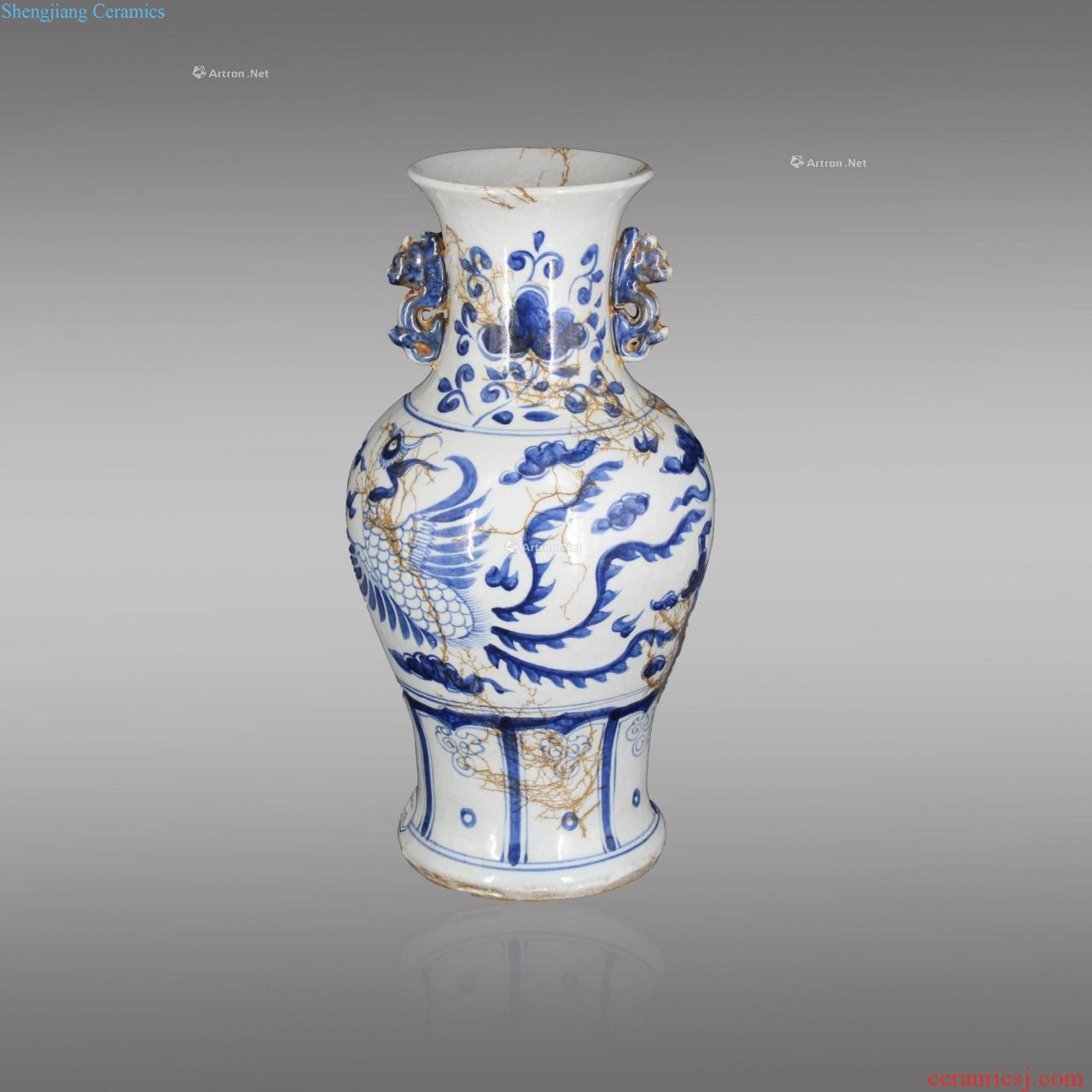 The yuan dynasty Blue and white grain double ears