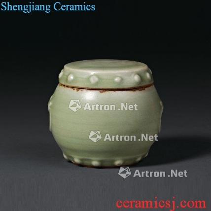 Song dynasty, longquan celadon drum pier cover tank