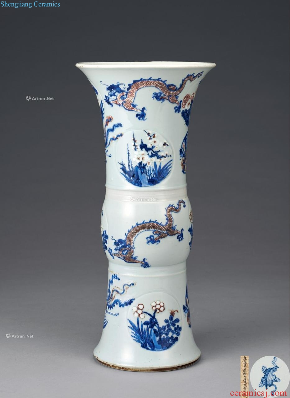 The qing emperor kangxi Blue and white youligong in extremely good fortune PND tail-on statue