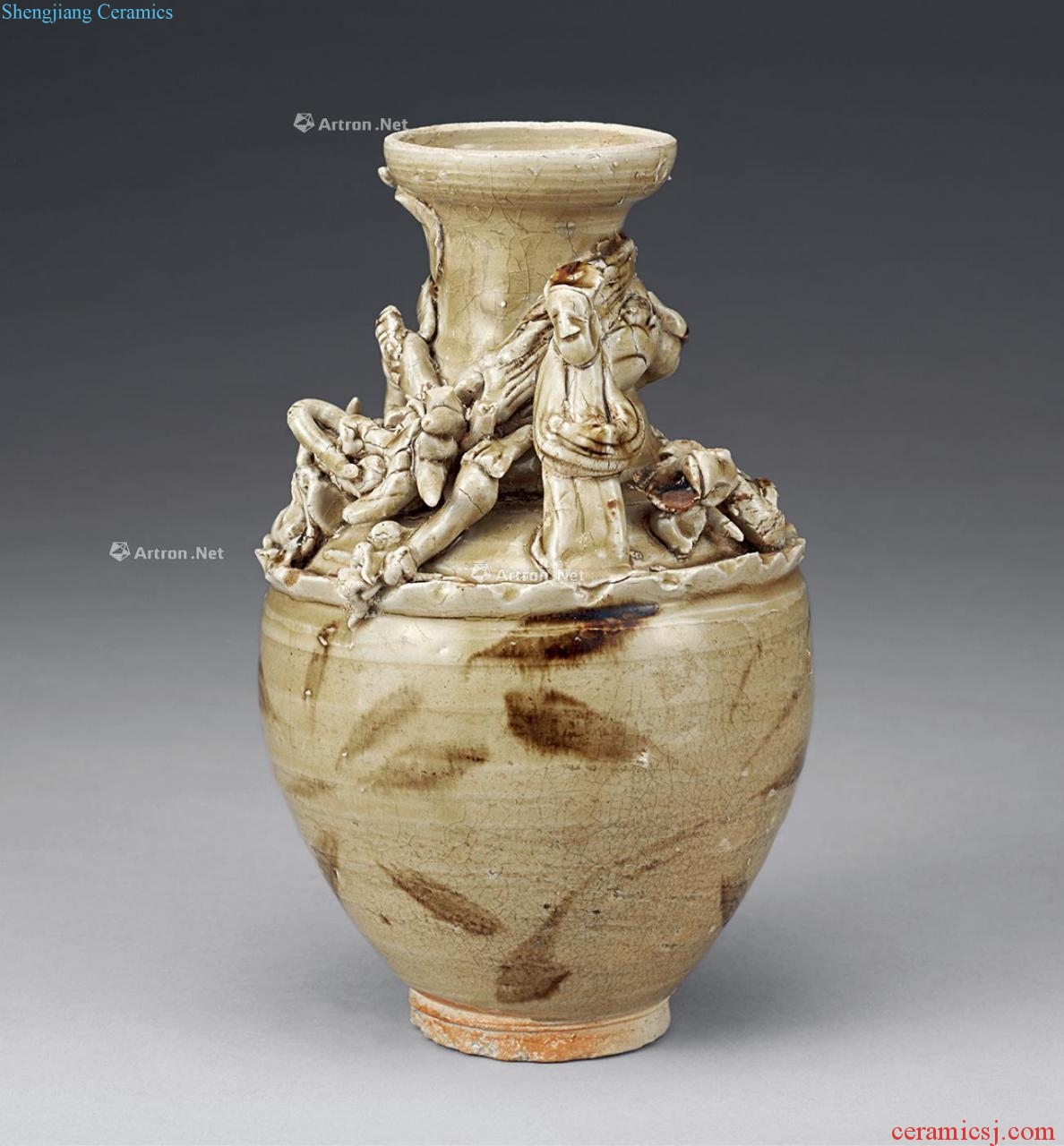 Western jin dynasty Celadon god pavilion pot