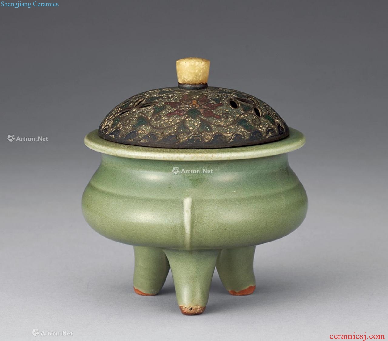 Ming Celadon three-legged incense burner