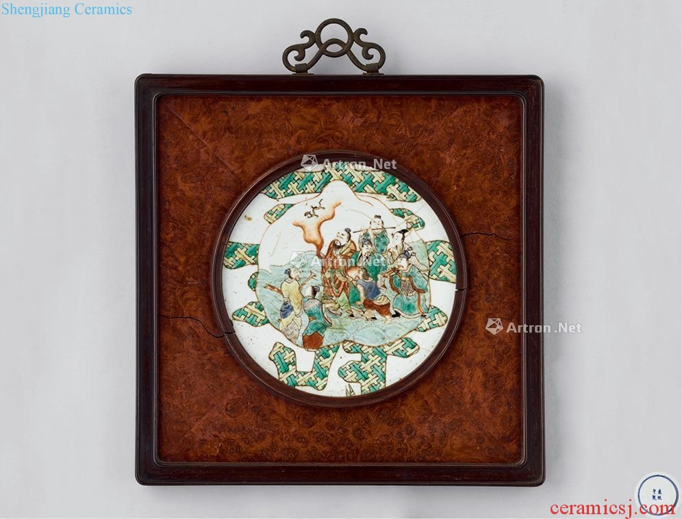 qing Stories of colorful eight immortals wall hanging