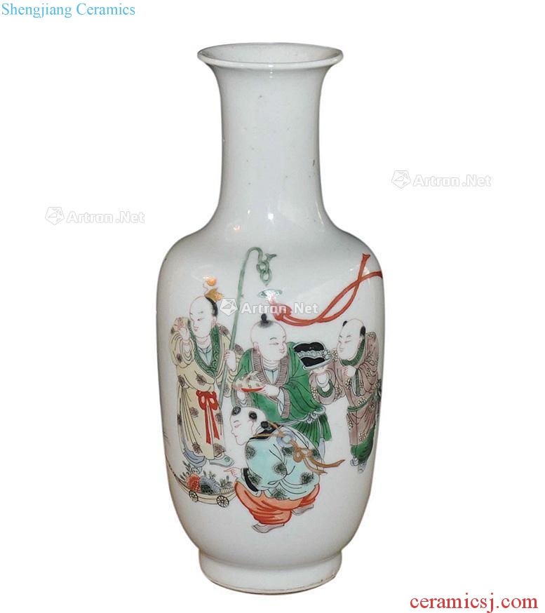 Qing guangxu Colorful paint the flask