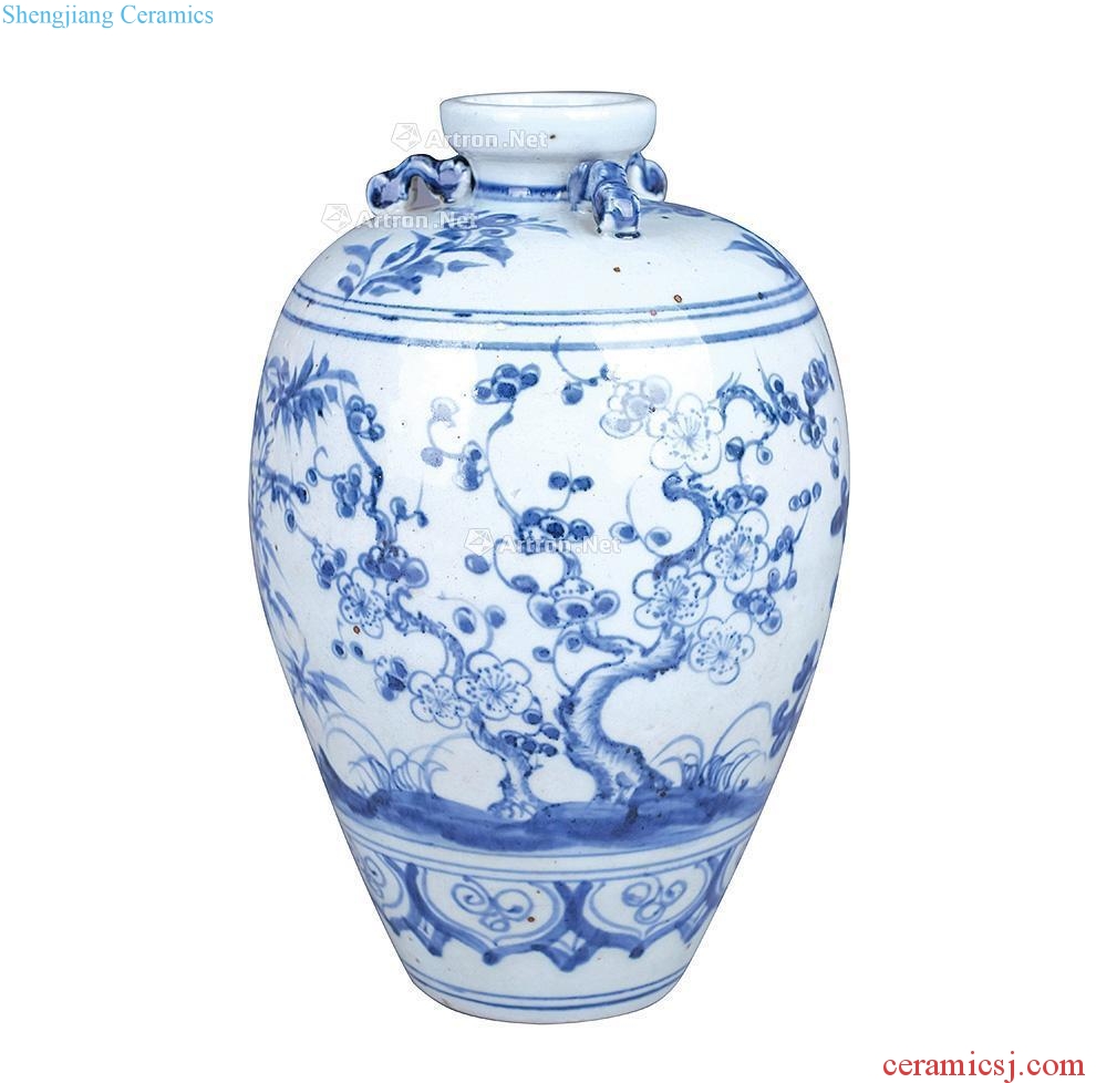 Ming Blue and white poetic figure bottles