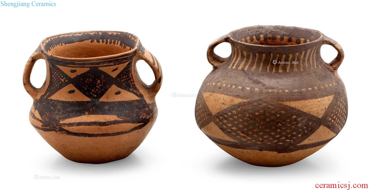 neolithic Ma's mid-levels type kiln culture Painted pottery (two)