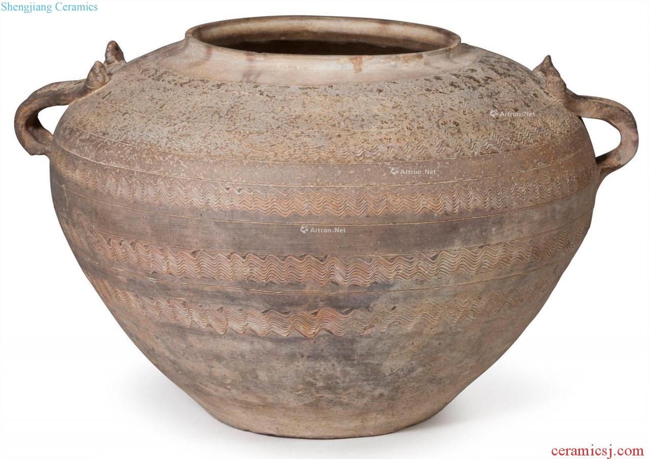 Han original ash glaze porcelain jar