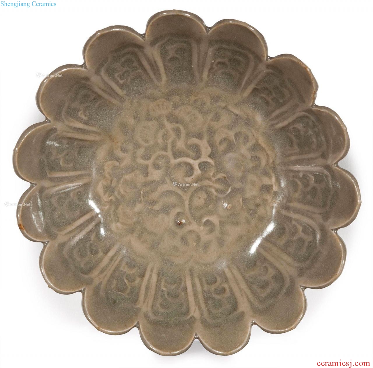 Northern song dynasty/gold Yao state kiln green glaze flower piece 盌
