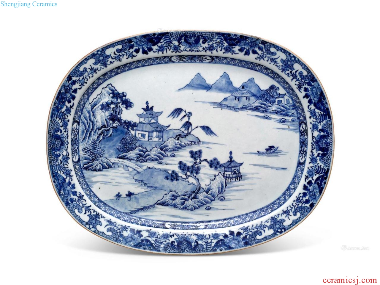 Qing export in the 19th century blue and white porcelain