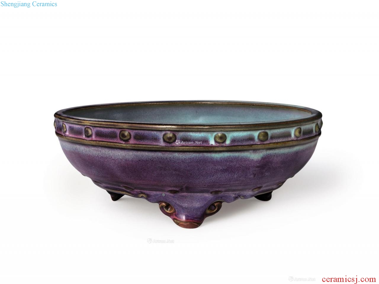 Yuan/Ming Pa rose violet glaze nail washing drum