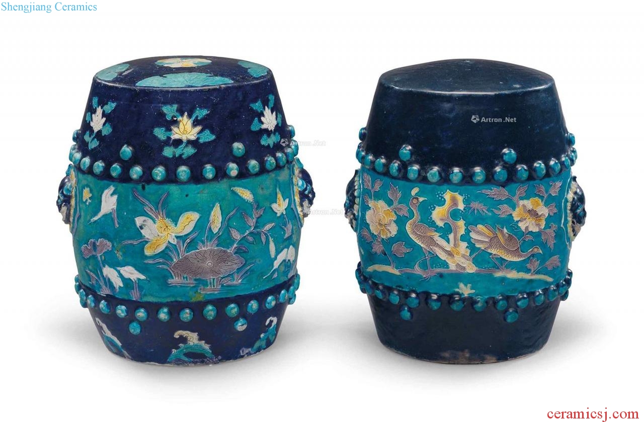 In the Ming dynasty (1368-1644), TWO FAHUA BARREL - FORM GARDEN STOOLS