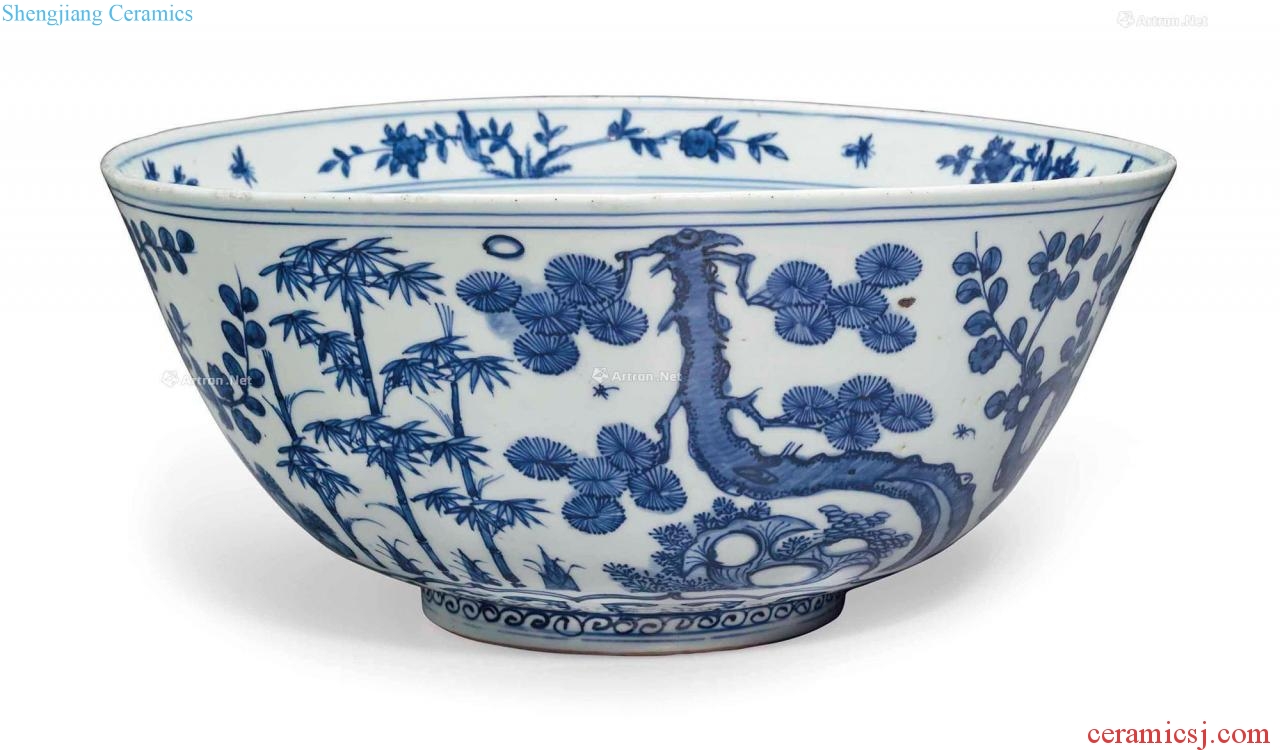 In the Ming dynasty, in the 16th century A LARGE BLUE AND WHITE BOWL