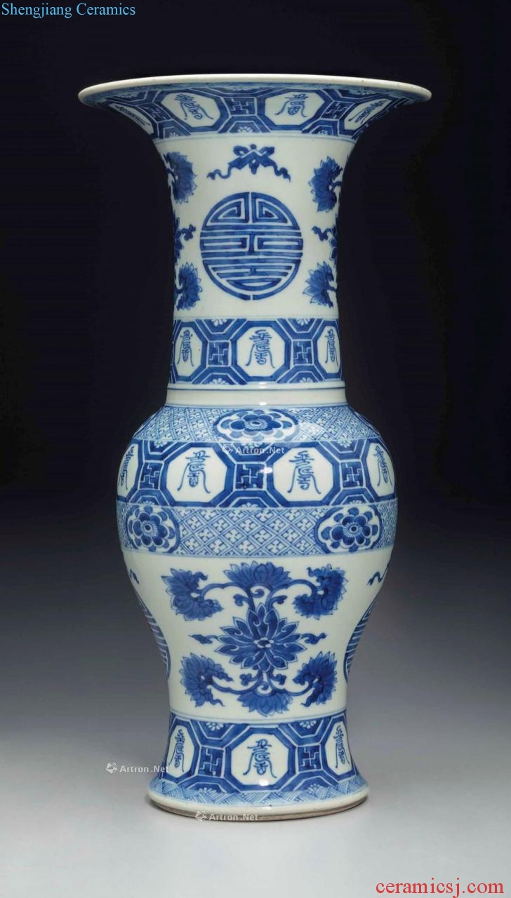 Kangxi period (1662-1722), A BLUE AND WHITE "PHOENIX - TAIL" VASE