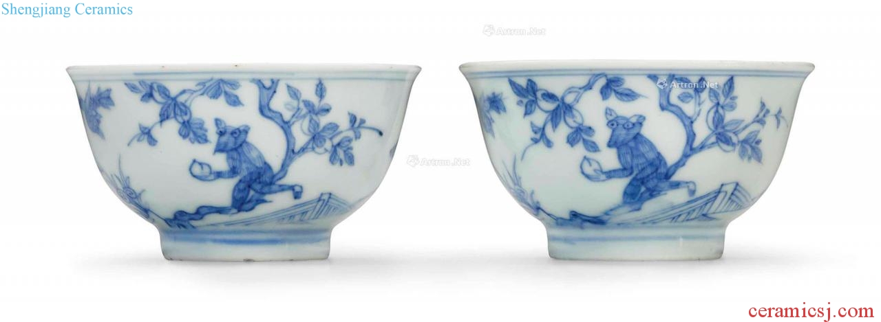 Yongzheng (1723-1735), A PAIR OF BLUE AND WHITE CUPS