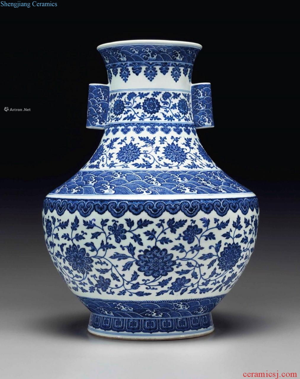Emperor qianlong (1736-1795), A LARGE BLUE AND WHITE HU - FORM the VASE