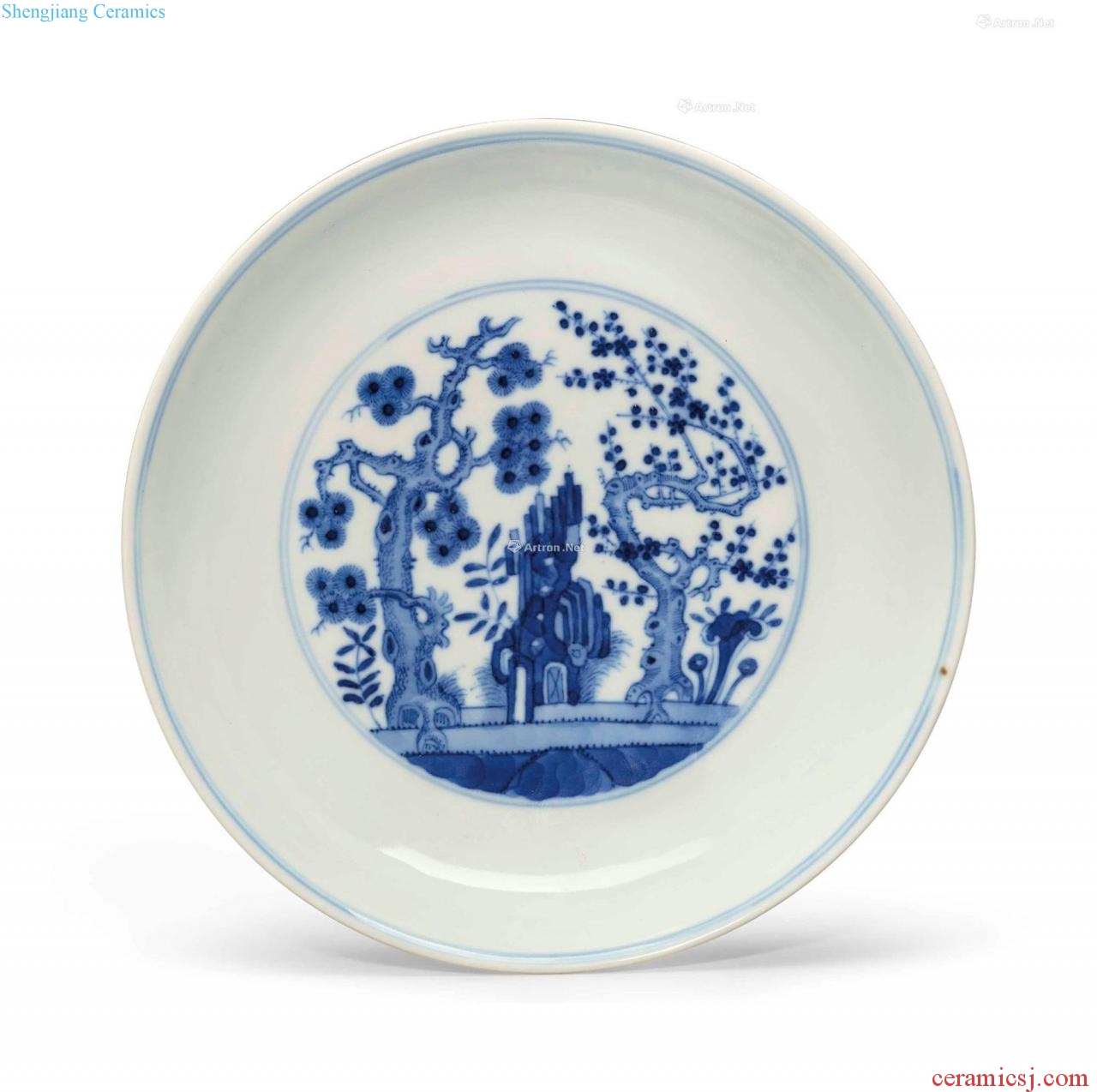 Development (1862-1874), A BLUE AND WHITE 'THREE FRIENDS' DISH